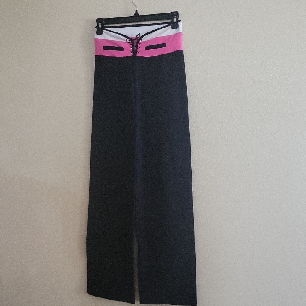 Equilibrium EQ Activewear Rare Wide Leg Low Rise Leggings Sexy Brazilian Szsmall